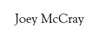 Joey McCray